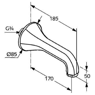 Излив на ванну Kludi - ADLON DN 20 (5140705)