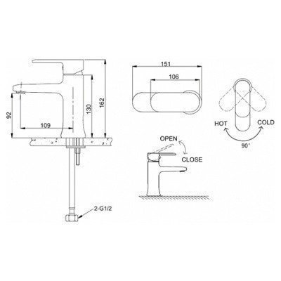 Смеситель для раковины Bravat - Opal (F1125183CP-RUS)