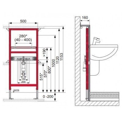 Система инсталляции для раковины TECE - BASE (9.310.000)