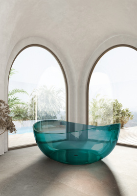 Прозрачная ванна ABBER Kristall бирюзовая (AT9705Aquamarin)