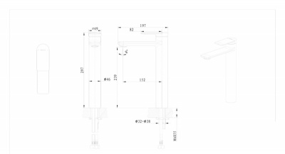 Смеситель для умывальника высокий (F1369402CP-A-RUS)