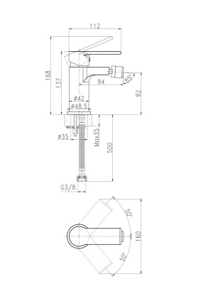 Смеситель Cersanit BRASKO для биде (63023)