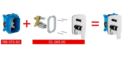 Смеситель скрытого монтажа Ravak Classic CL 065.00 с переключателем для R-box (X070088)