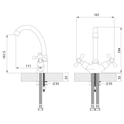 Смеситель Rossinka для раковины (G02-62)