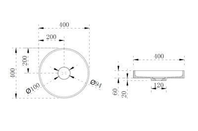 Раковина накладная ABBER Stein голубая (AS2604Blau)