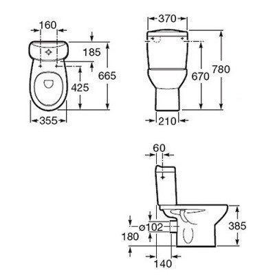 Унитаз напольный (чаша) Roca - Victoria (342399000)