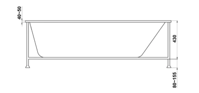 Ванна Bas Бали 180*80 (без каркаса) (БАВ0005)