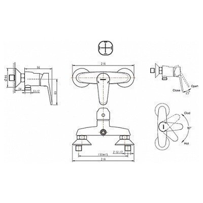 Смеситель для душа Bravat - Eco (F9111147C-01)