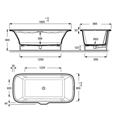Ванна акриловая Jacob Delafon - Elite 180x85 (E6D034-00)