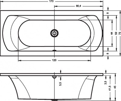 Ванна акриловая RIHO LIMA 170  (BB4400500000000)