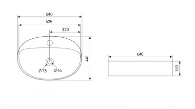 Раковина накладная ABBER Bequem белая матовая (AC2112MW)