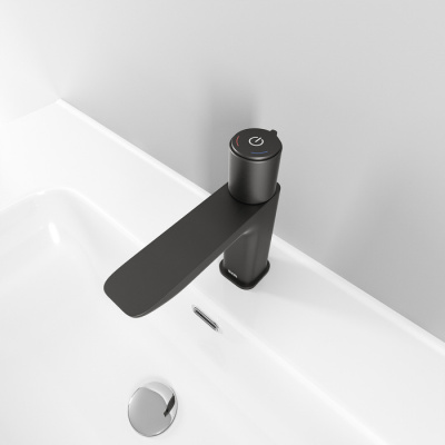 Смеситель для умывальника с инновационным управлением Push Control, графит, Slide, IDDIS (SLIGMBTi01)