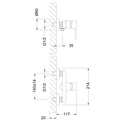 Смеситель Lemark Aura для душа (LM0603C)