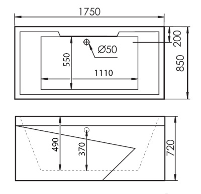 Акриловая ванна Gemy (G9065 K L)
