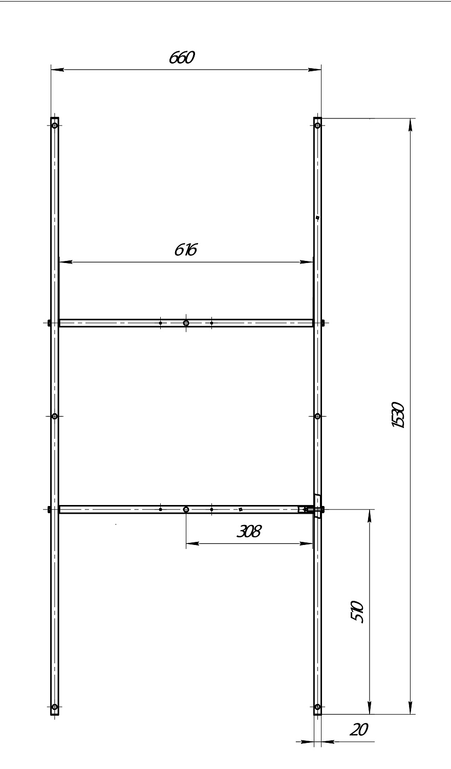 Рама 1Marka разборная ПУ 160-165*70 (03пу1670)