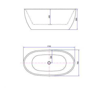 Ванна Calypso BILBAO 170 1700*780*600 отдельностоящая (C-98778)