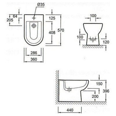 Биде напольное Jacob Delafon - Panache (E1372-00) Биде напольное Jacob Delafon - Panache (E1372-00)