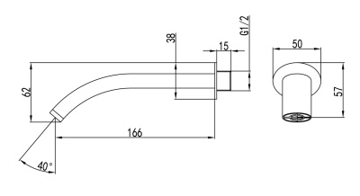 Излив для ванны Lemark встраиваемый (LM8024C)