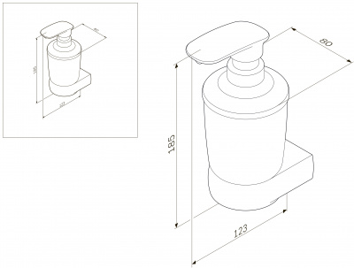 Стеклянный диспенсер для жидкого мыла с настенным держателем AM.PM Sensation (A3036900)