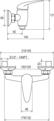 Смеситель для душа Ravak Suzan SN 032.00/100 (X070005)
