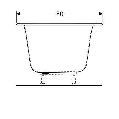 Ванна прямоугольная 180x80 Geberit SOANA (554.007.01.1)