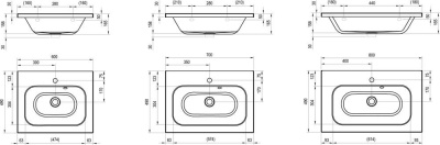 Умывальник Ravak Chrome 800 с открытым переливом (XJG01180000)