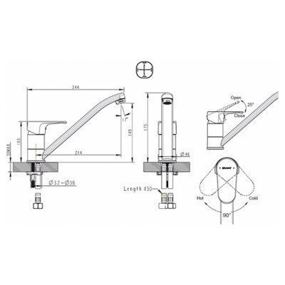 Смеситель для кухни Bravat - Alfa (F7120178CP-2)