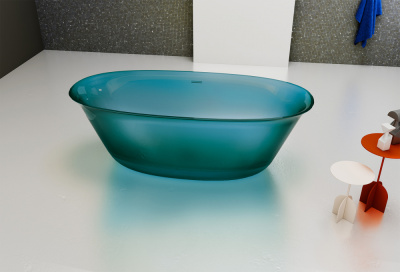 Прозрачная ванна ABBER Kristall бирюзовая (AT9707Aquamarin)