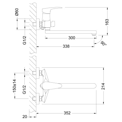Смеситель Lemark Linara универсальный (LM0451C) Смеситель Lemark Linara универсальный (LM0451C)