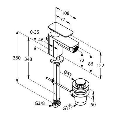 Смеситель для биде Kludi - E2 (492160575) Смеситель для биде Kludi - E2 (492160575)