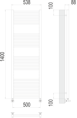 Водяной полотенцесушитель Terminus Альба П22 500х1400 (4670078530479)