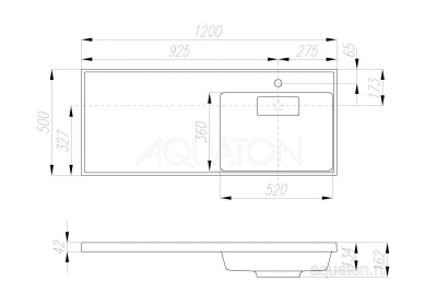 Раковина Акватон Лондри 1200 белая (1A72243KLH010)