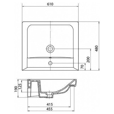 Раковина накладная Акватон - Тигода 60 (1WH302082)