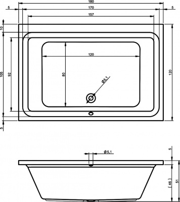 Ванна акриловая RIHO CASTELLO 180 (BB7700500000000)