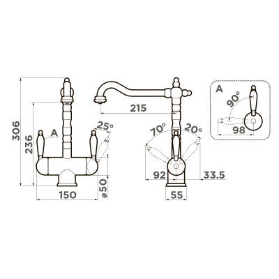 Смеситель для кухни Omoikiri Amagasaki-SI (4994045)
