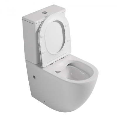 Унитаз ABBER Bequem компакт белый, безободковый (AC1110)