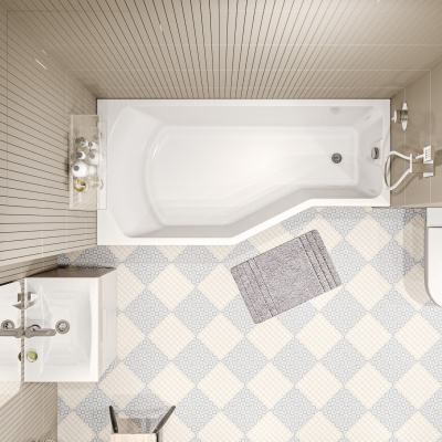 Ванна акриловая 1Marka "Convey" 170*75 L (01кон1775л)