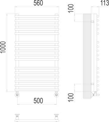 Водяной полотенцесушитель Terminus Кремона П16 500х1000 (4670078530677)