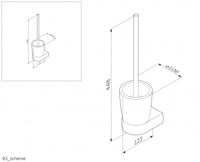 Стойка с туалетной щеткой, подвесная AM.PM Sensation (A3033300)