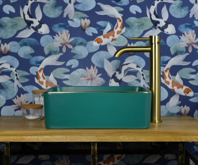 Накладная раковина Bronze de Luxe Golden Meadow, 400х400х115мм, цвет зеленый (1063)