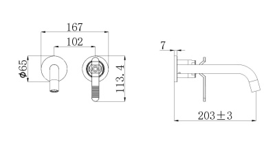 Смеситель для раковины настенный 1760's матовое золото (5530CG)