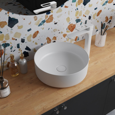 Белый глянцевый умывальник накладной, Ray, IDDIS (RAYWS03i27)