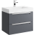 Подвесная тумба Aqwella Cube в сером матовом цвете с двумя ящиками с умывальником из литьевого мрамора (CUB0107GR)