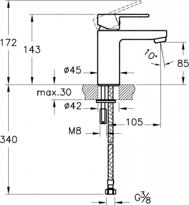 Смеситель для раковины Vitra - Win S (A41177EXP)