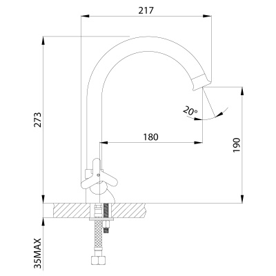 Смеситель Rossinka для кухни (RS40-72)