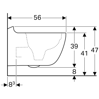 Унитаз подвесной безободковый Geberit Citterio (500.510.01.1)