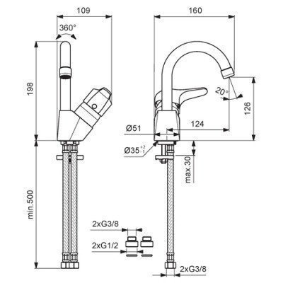 Смеситель для раковины Vidima - Next (BA367AA) Смеситель для раковины Vidima - Next (BA367AA)