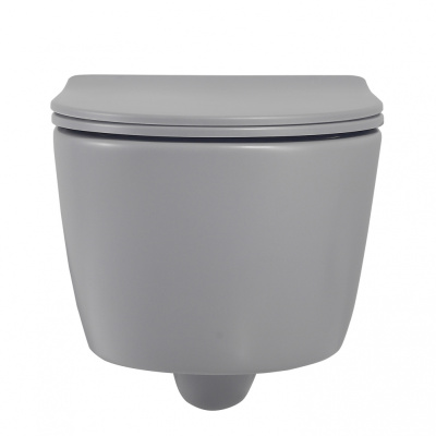 Унитаз ABBER Bequem подвесной серый матовый, безободковый (AC1104MG)