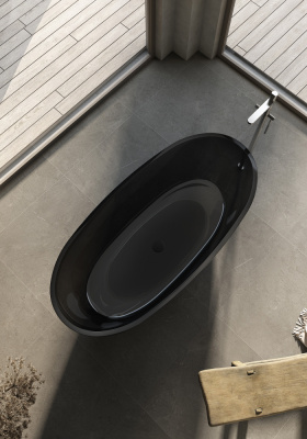 Прозрачная ванна ABBER Kristall (AT9701Onyx)