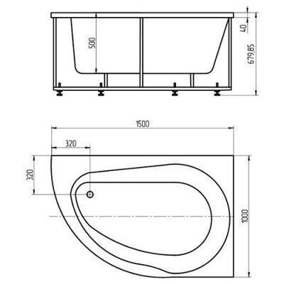 Ванна акриловая Aquatek - Вирго левая 150x100 (VIR150-0000038)